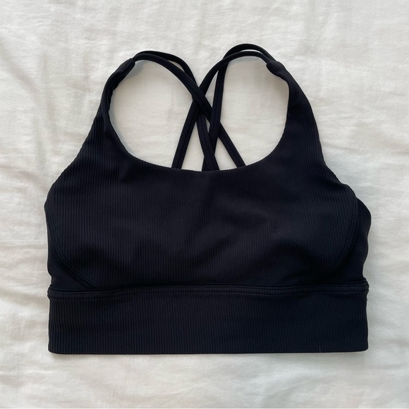 Lululemon Ribbed Energy Bra Black 8 - Picture 1 of 6
